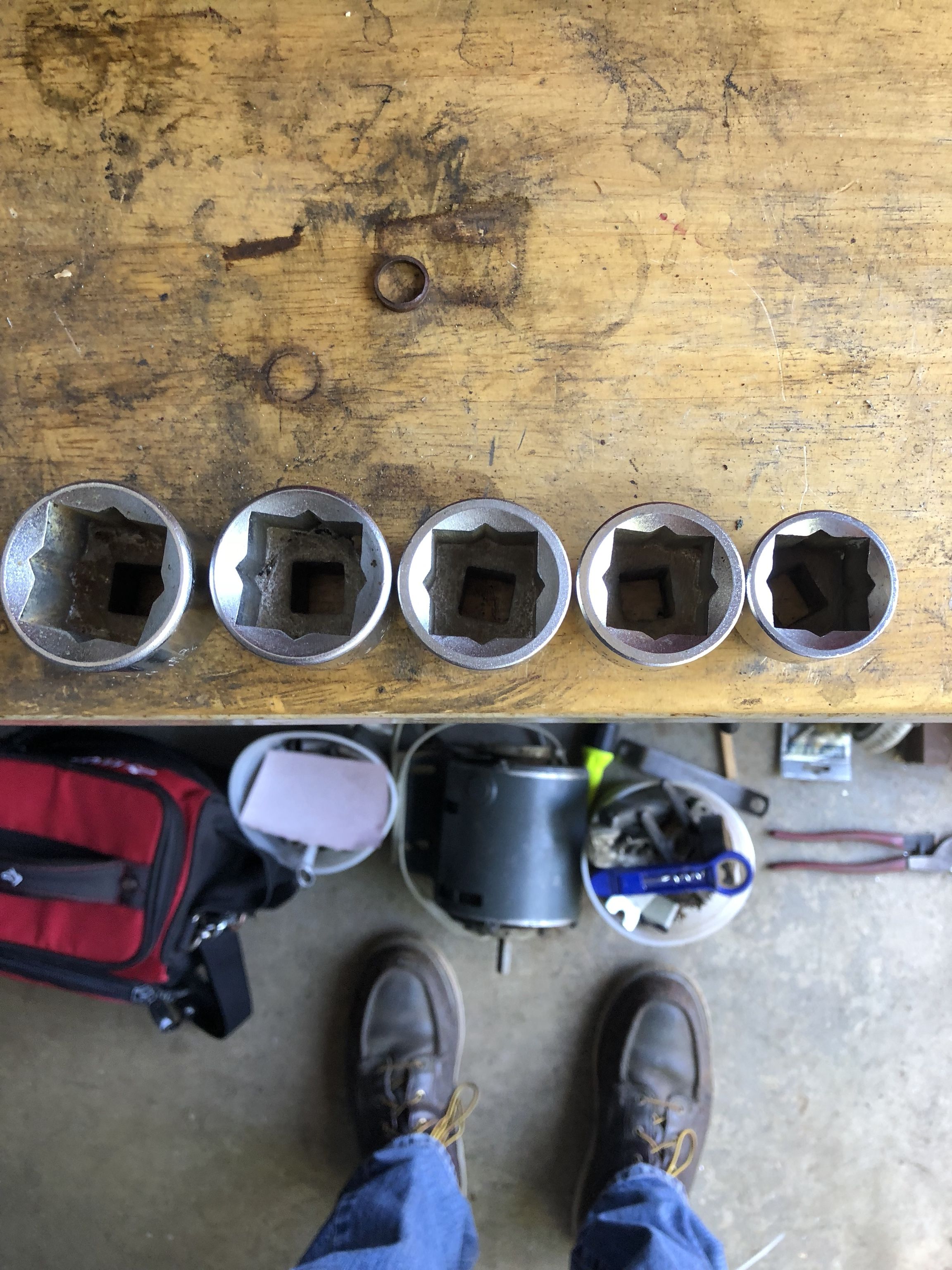Wright 8 Point 1/2 Inch Drive Sockets 5 Piece Set 1 1/8 -1 1/16-1 Inch -15/16 -7/8
