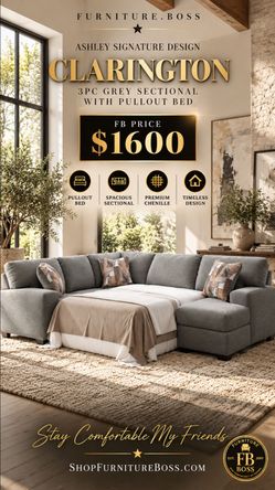 Grey Sectional with Full Size Bed