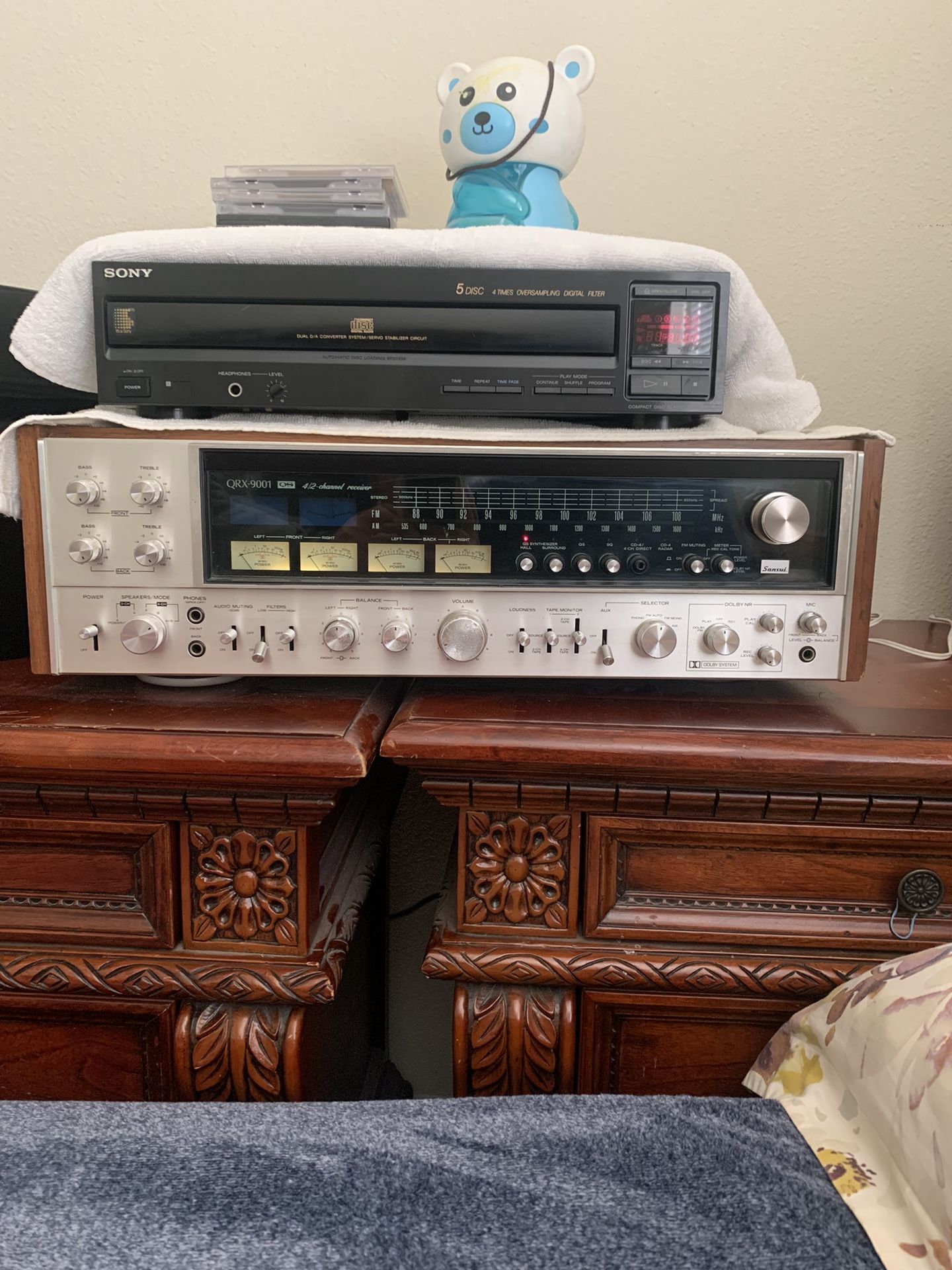 Vintage Sansui Qrx-9001 Stereo Receiver Working Nice