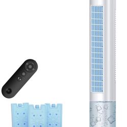 Windowless Air Conditioner Portable, 3 Speeds, 1.2L Water Tank, 3 Ice Packs, 20ft Remote, 7H Timer, No Hose No Window Needed,70° Oscillating Portable 