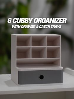 Desk 6 Cubby Organizer With Drawer 