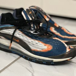 Size 11.5 Nike air, max deluxe blue force orange AJ 7831–002 running shoes