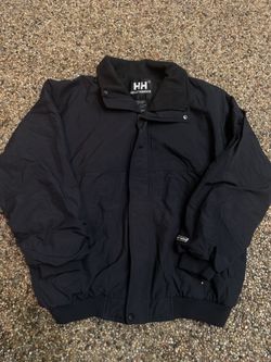 Vintage Helly Hansen Jacket Black Fleece Lined Bomber Jacket Ski Snow Men's S