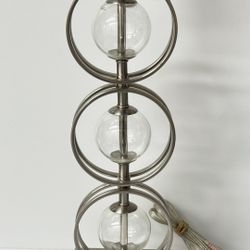 Retro Modern Chrome and Glass Globes Table Lamp