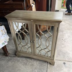 Mirrored Side Table With Storage 