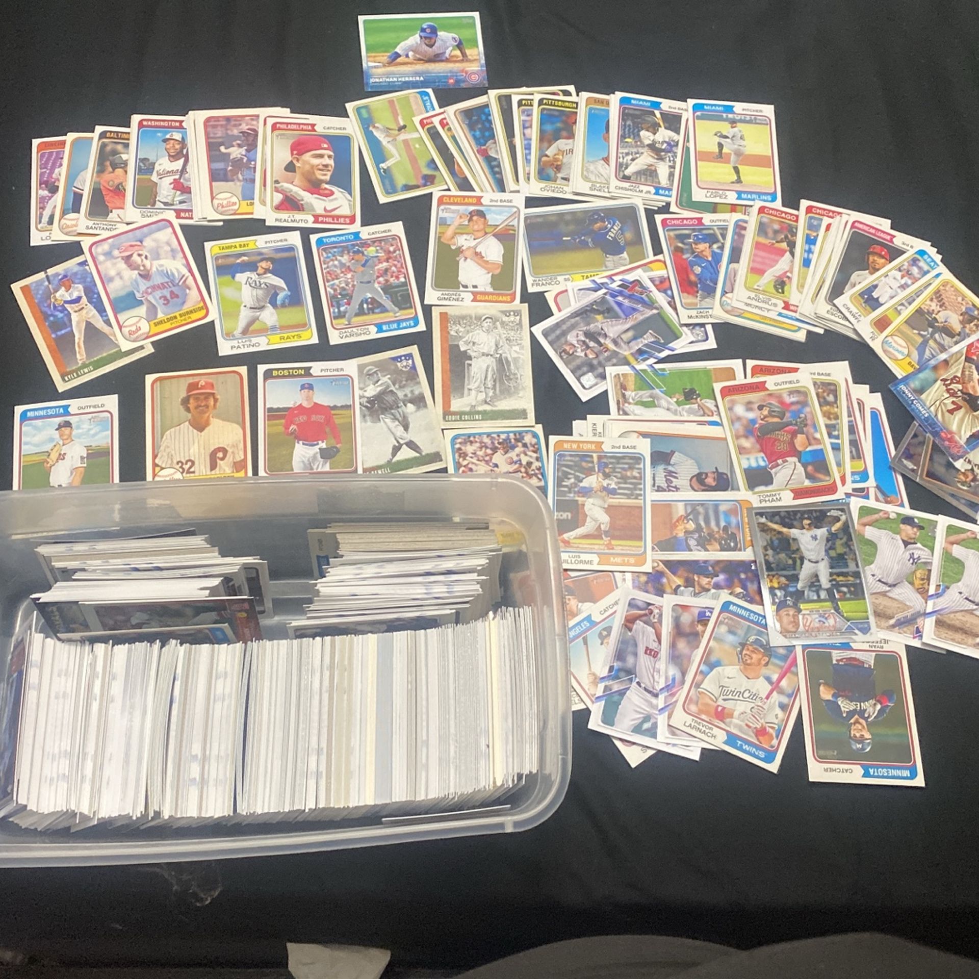 A box of baseball cards