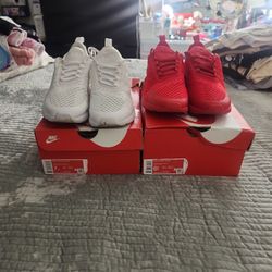 Nike Air270  White Size7y And Red Size 6.5Y