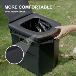 Portable Toilet for Adults, Extra Large Portable Travel Floding Toilet, Camping Tall Toilets with Lid for Adults and Kids Compact Potty for Car,Hiking