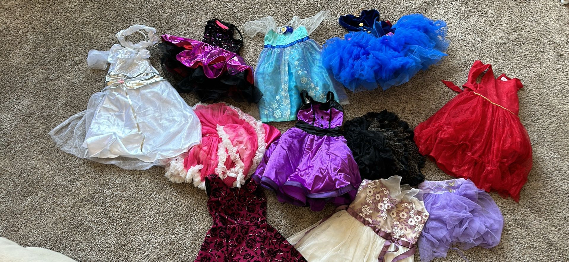 *Lot of Disney, Weismann dance recital and dress up/costume dresses**see updates**