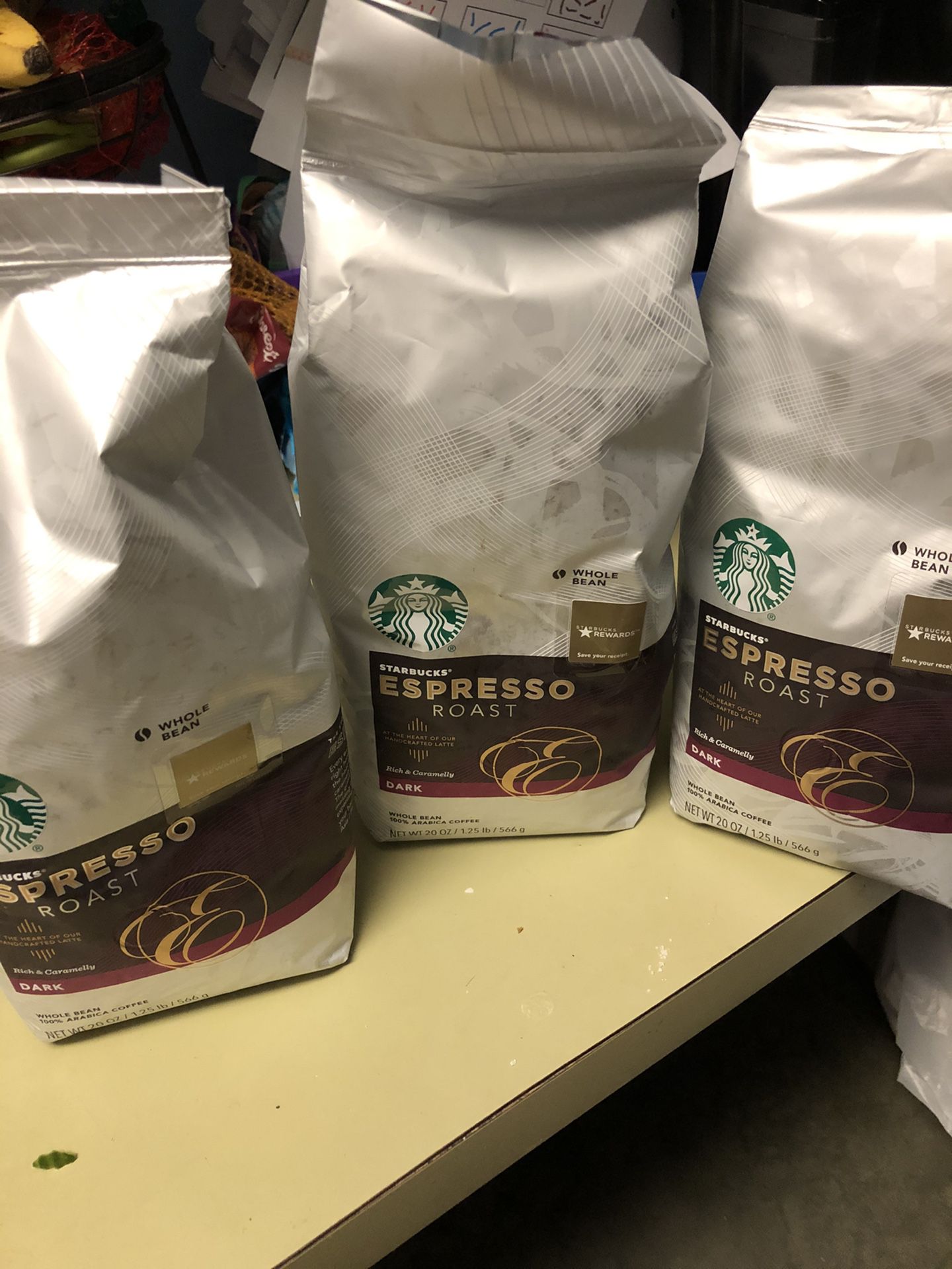 3 pack Starbucks espresso whole bean 20oz