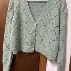 Light Green Short Sweater