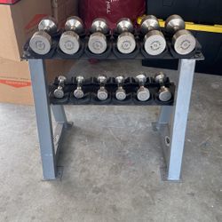  Grip Dumbbells From 2.5 To 15 Pounds Bench