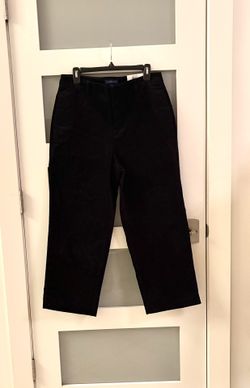 Charter Club cropped trousers in black corduroy, new size 10