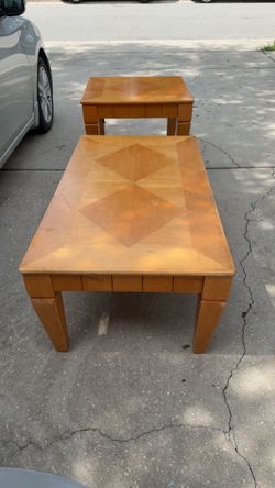 Wood Coffee Table and End Table Set