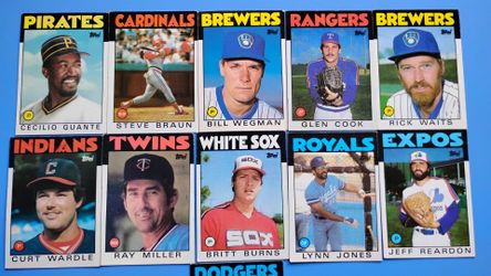 1986 Topps Baseball Cards Lot of 11