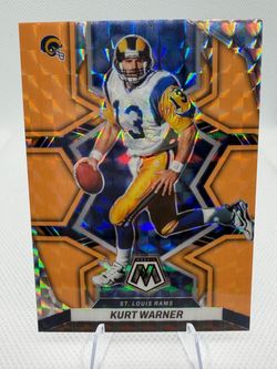 Kurt Warner /25 Panini Mosaic Orange Flourescent Football Card