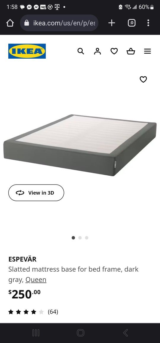 Ikea Espevar Queen Mattress Foundation with Multiple Covers