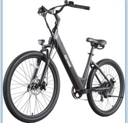 26" Electric Bike, Max Range 30Miles(Pedal-assist1) & 20Mph Power by Peak 500W