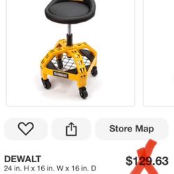 DEWALT 24 in. H x 16 in. W x 16 in. D Adjustable Shop Stool with Casters