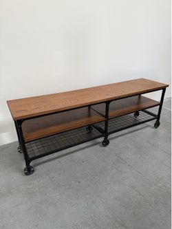 Industrial TV Stand Media Console Rustic Wood 70”