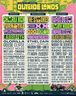 1 x Outsidelands 3-Day Wristbad