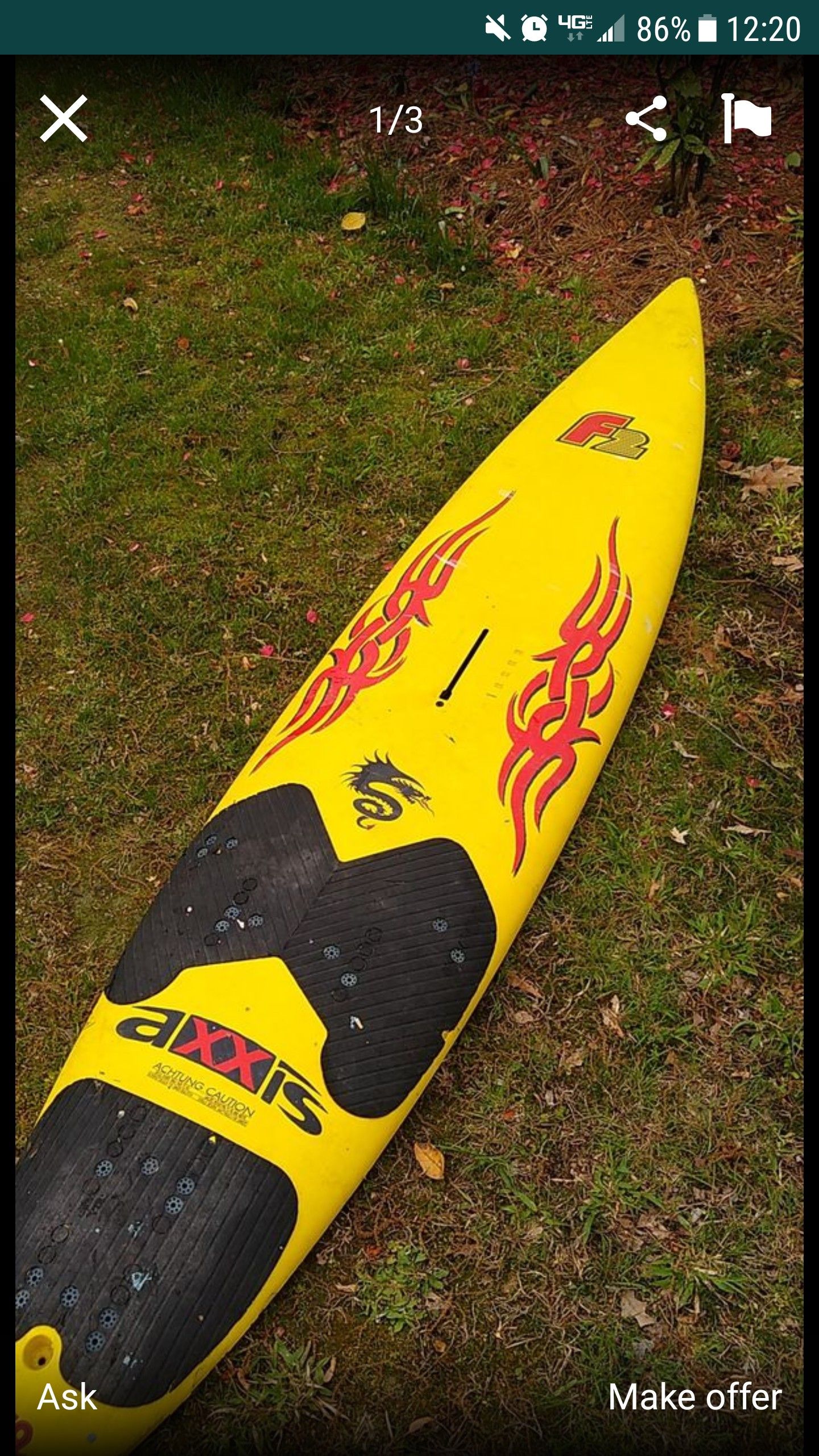 F2 Axxis 272 95L Windsurfing board