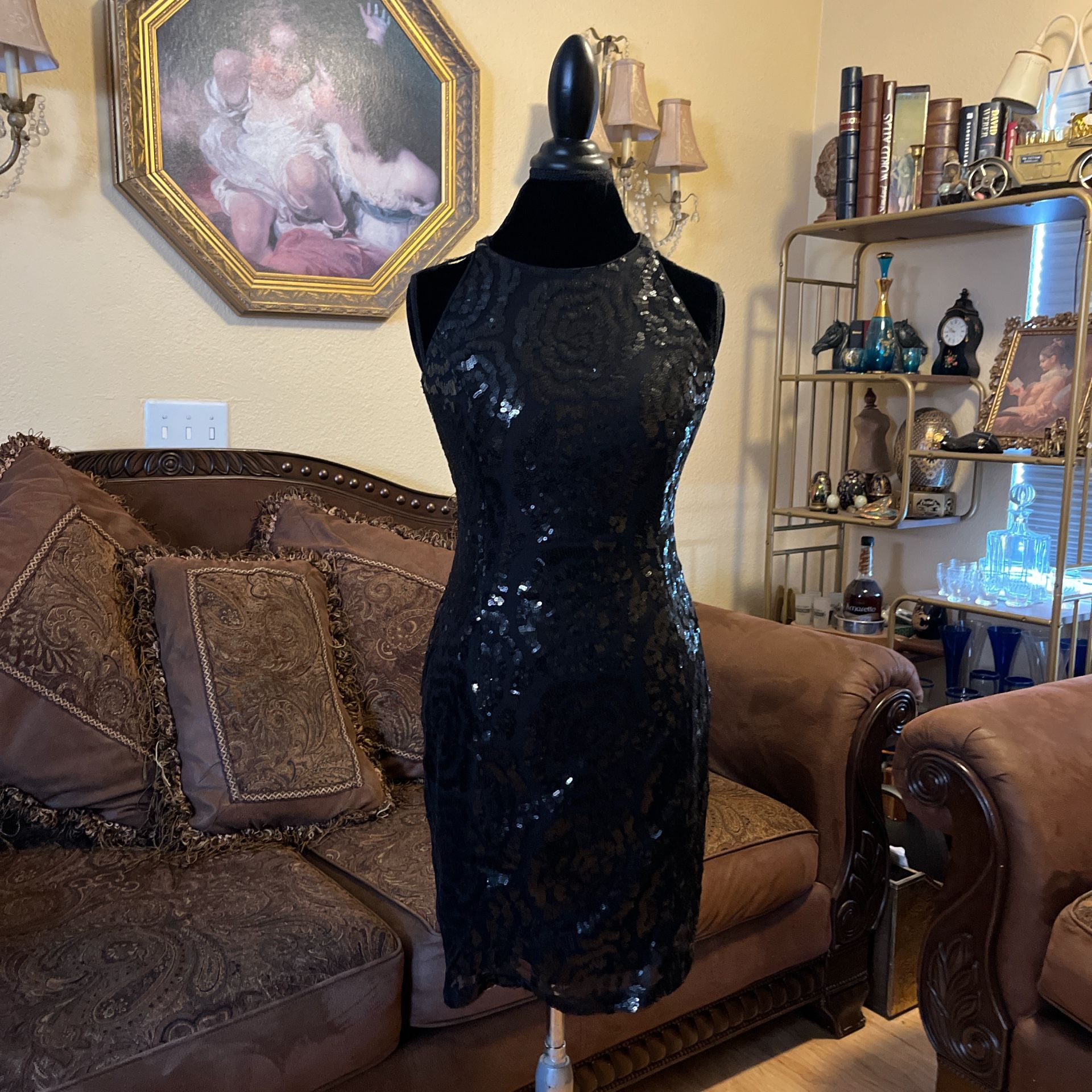 Calvin Klein Sequin Black Dress