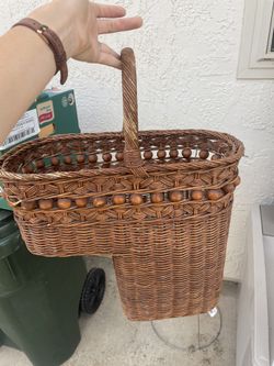 Boho Wicker Rattan Vintage Planter 