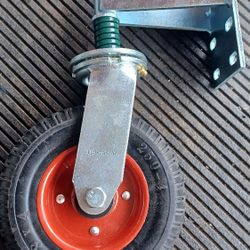 8 Inch Heavy Duty Gate Wheel for Wooden and Metal Tube Fences, Support to 700 lbs, Spring-Loaded 360 Degree Rotation Caster 