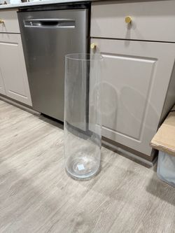 Tall floor clear glass vase new