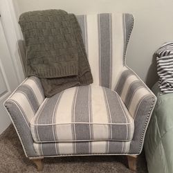 Striped Upholstered Accent Chair $100
