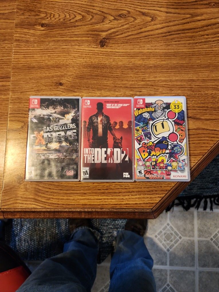 Three Nintendo Switch Games In Box