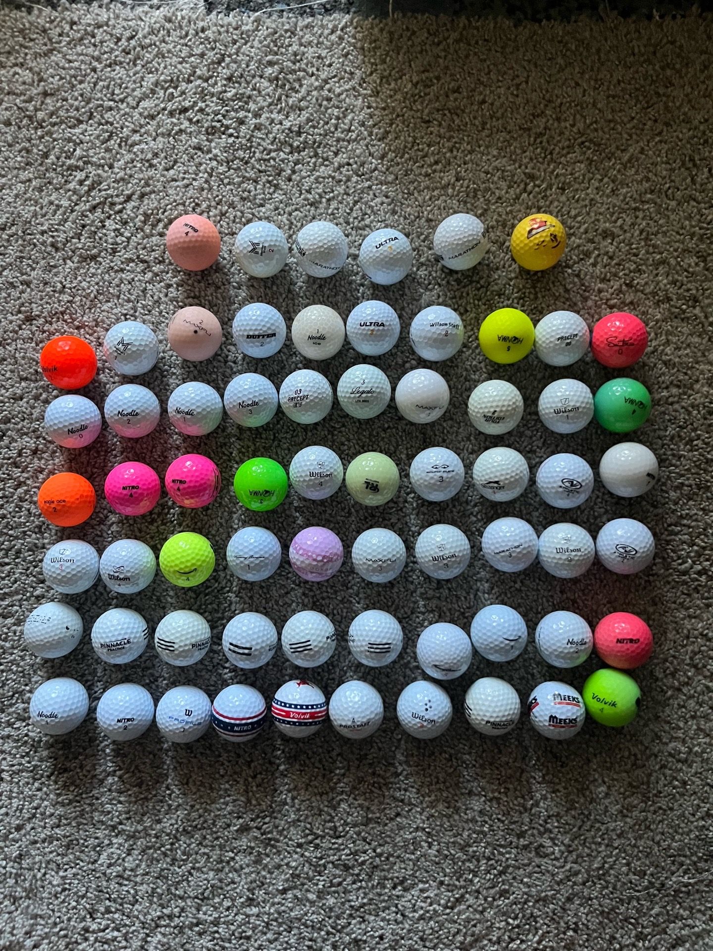66 used golf balls