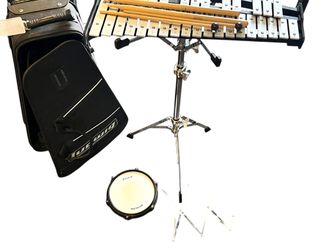 Ludwig Student Bell Kit Glockenspiel w Stand Rolling Case Practice Pad