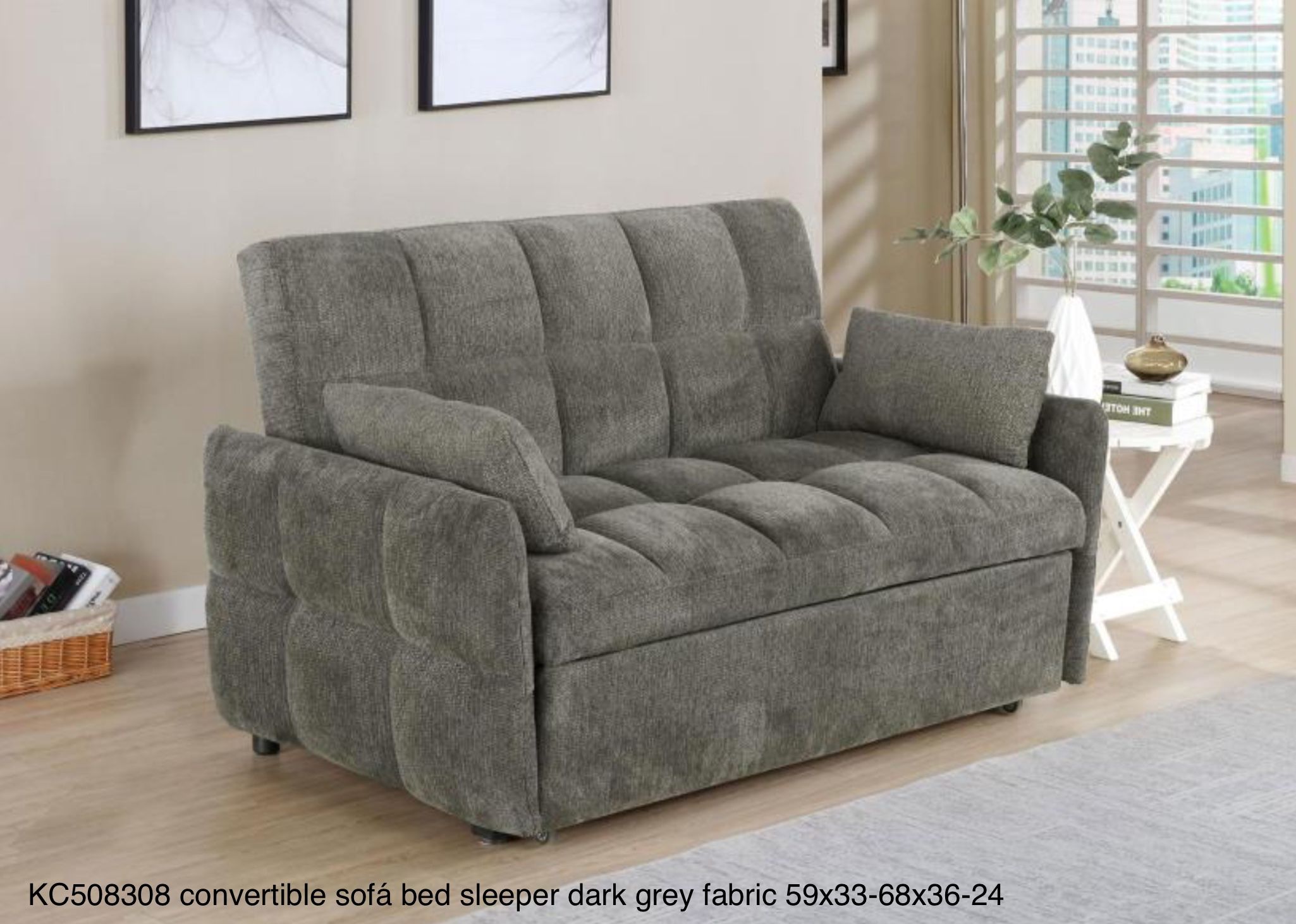 New Convertible Sleeper Sofa Bed Dark Grey Or Light Grey