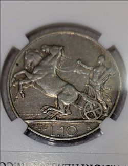 Rare 1930 Italy Silver 10 Lire Coin - NGC XF 40 (AU Candidate!) 🇮🇹
