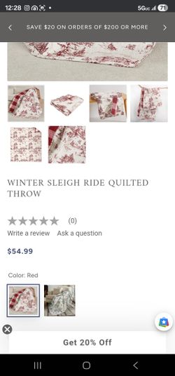 Winter Sleigh Ride Red Quilted Trow