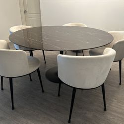 Cream Velvet Dining Chairs 