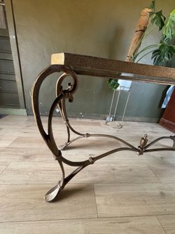 Iron glass table