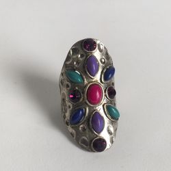 BEAUTIFUL WOMENS STRETCH RING SIZE 7 ADJUSTABLE 