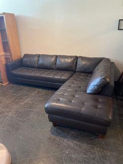Brown Leather Sectional Sofa