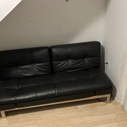 Black Leather Sleeper Sofa 