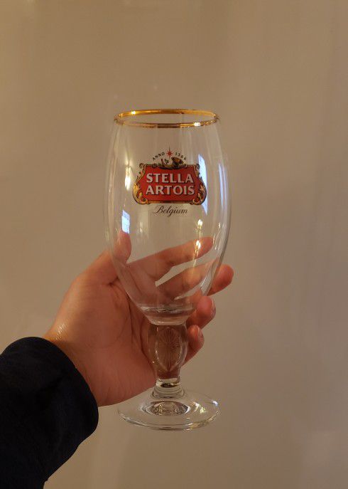 Stella Artois Gold Rim Beer Chalice Glass 33 cl