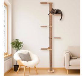 Wall mounted cat tree 82” height