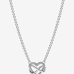 Pandora Sparkling Infinity Heart Collier Necklace Sterling silver