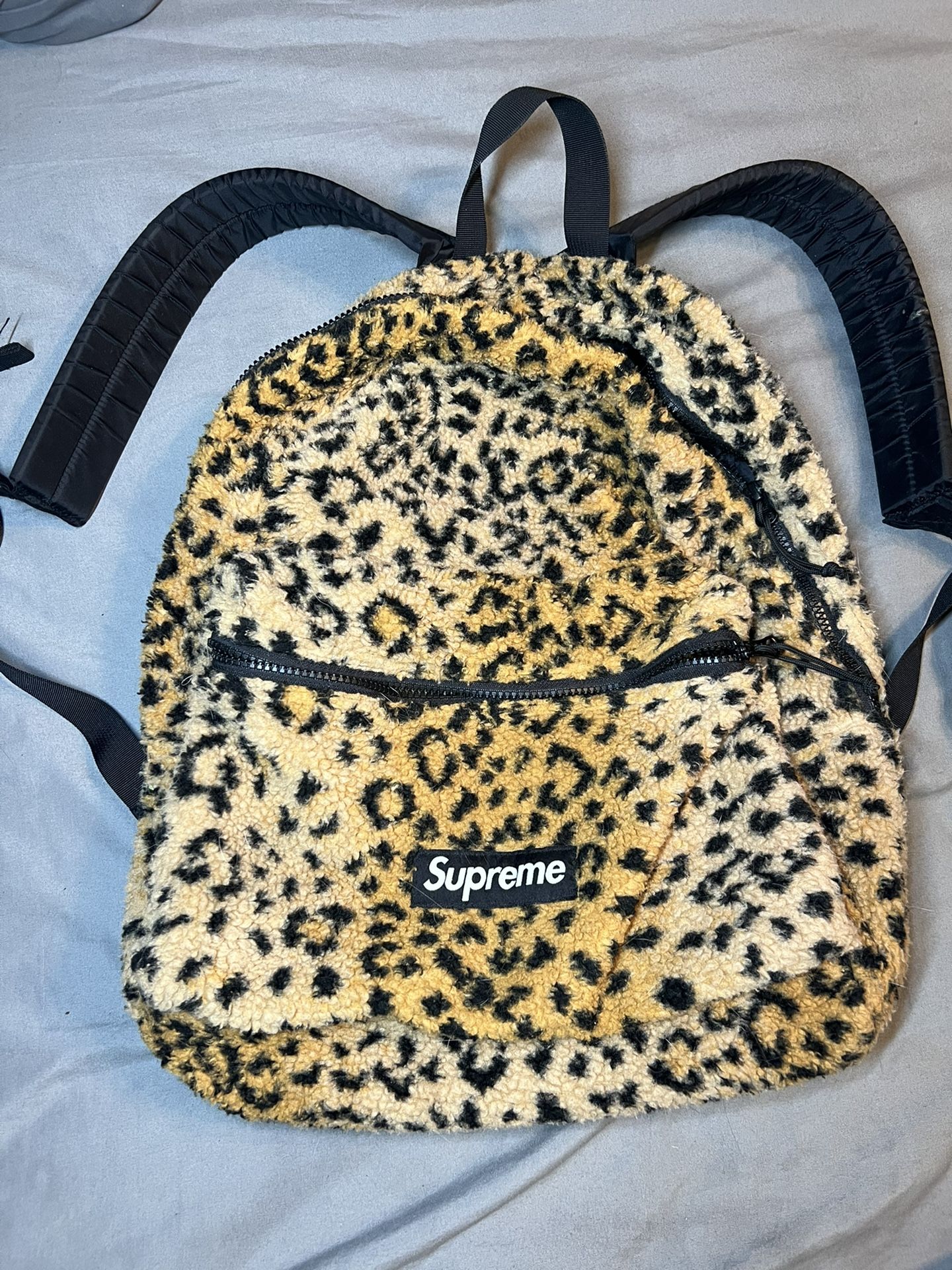 Supreme Fleece Leopard Backpack