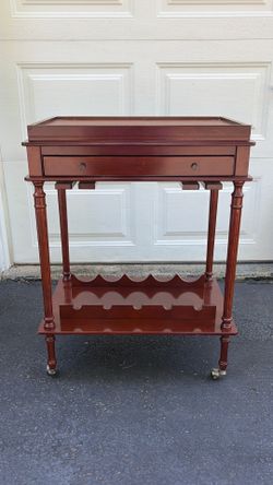 Wood bar cart