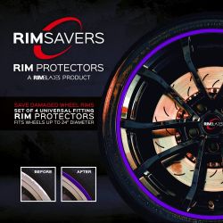 RimSavers RimBlades USA (Purple) Wheel Rim Protectors Guard Alloy Wheel From Curb Rash