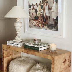 CB2 Burled Wood Console