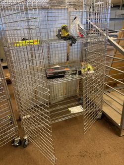 Large Chrome Wire Security Cage with Shelves